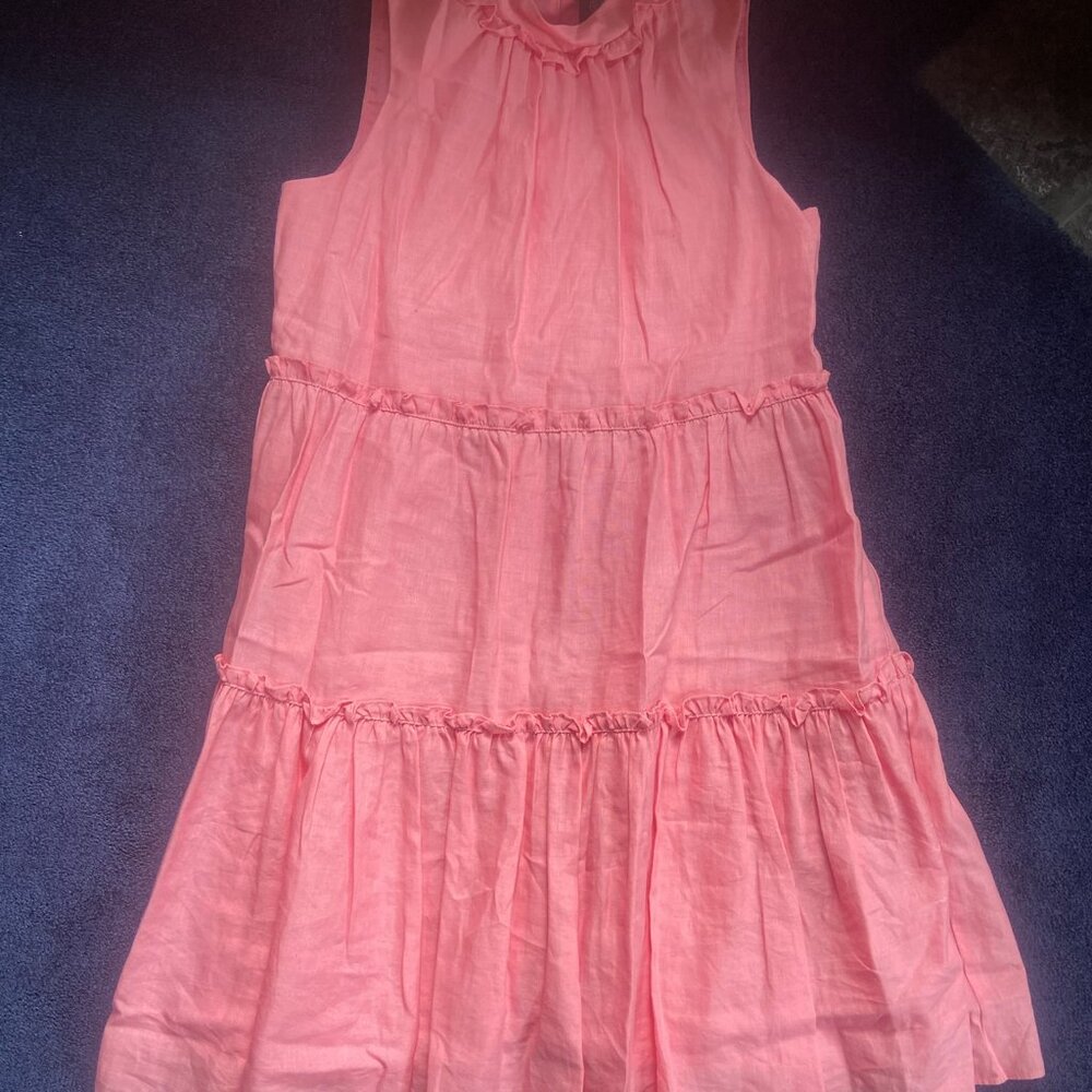 Like New Vince Camuto Highneck Tiered Shift Dress in Pink Sz 8 - Picture 9 of 11